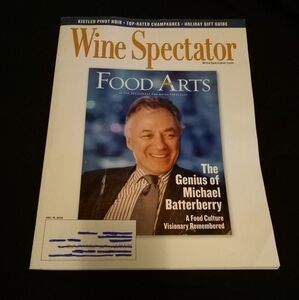 Wine Spectator Magazine Food Arts Genius of Michael Batterberry December 15 2024